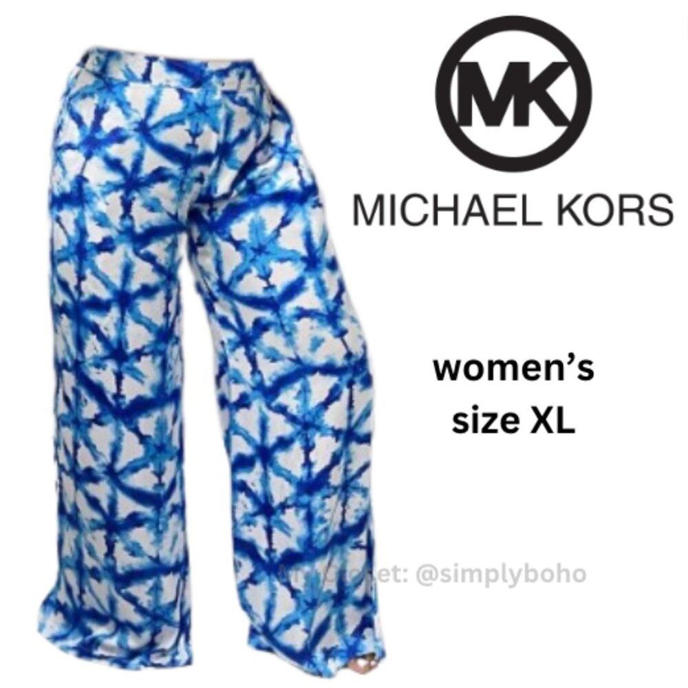 NEW -MICHAEL - MICHAEL KORS women's tie dye spring/summer wide leg pants SIZE XL